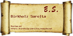Birkholz Sarolta névjegykártya