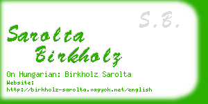sarolta birkholz business card